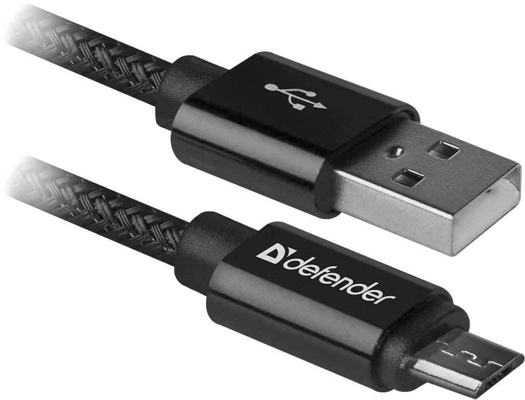 Кабель USB AM-micro BM, 1.0м, черный, 08-03T PRO Defender - фото 2