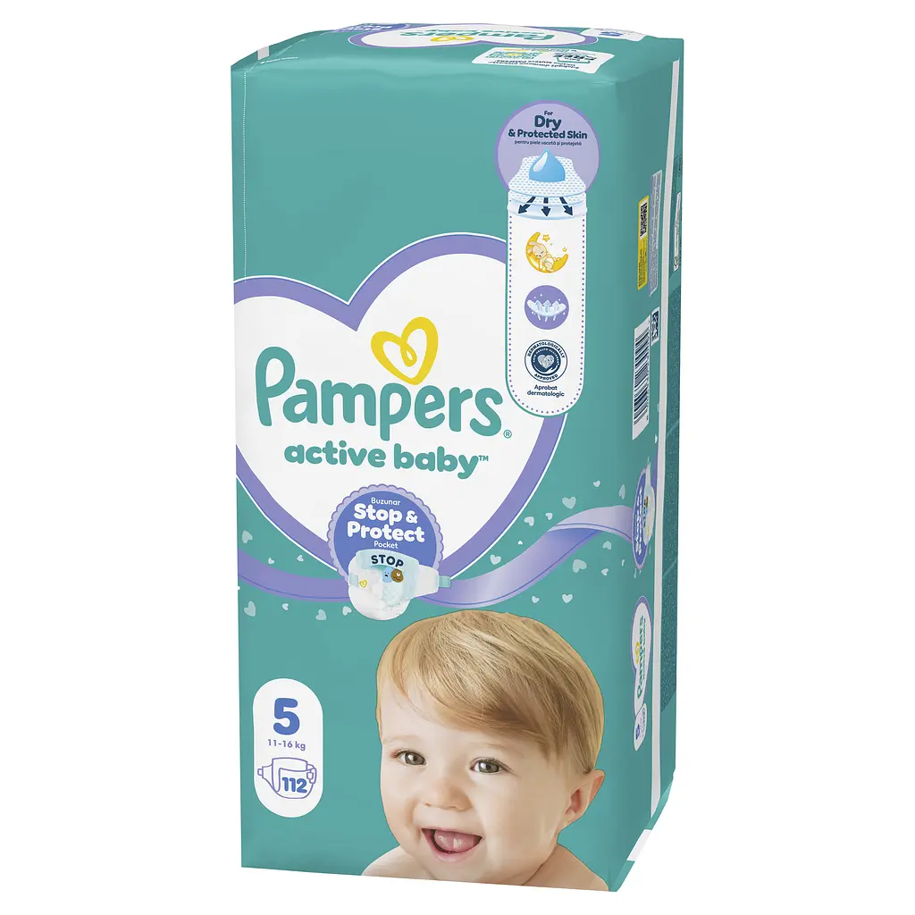 Дитячі одноразові пiдгузники Pampers Active Baby Junior розмір 5 (11-16 кг) 112 шт. - фото 2