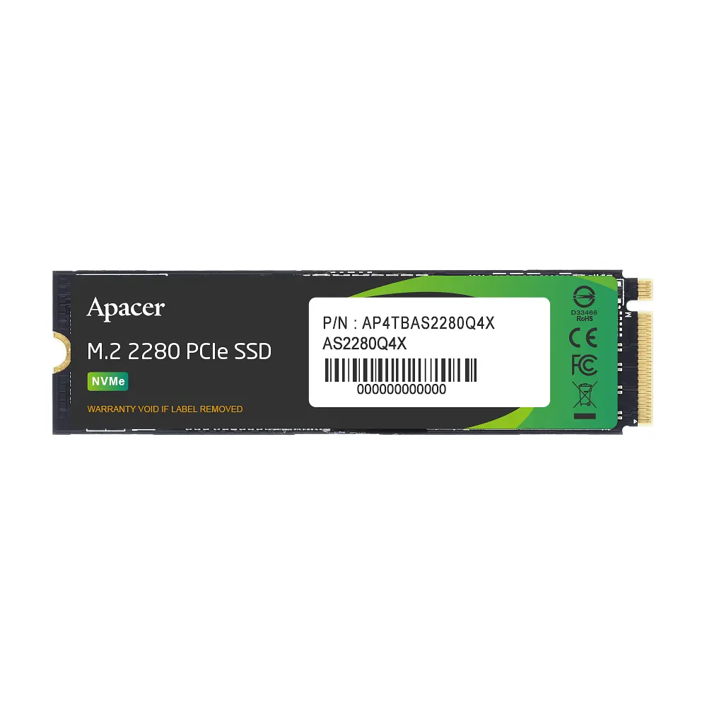 Накопичувач SSD M.2 Apacer AS2280Q4X 1TB 2280 PCIe 3.0x4 NVMe 3D NAND Read/Write: 5000/4400 MB/sec - фото 3