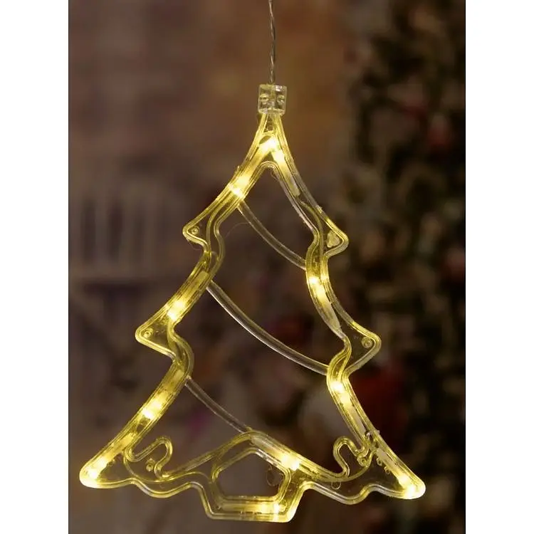 Гірлянда-штора з формами дзвіночка, ялинки та оленя 12 PCS light 30 біла (GR- 46_296) - фото 5