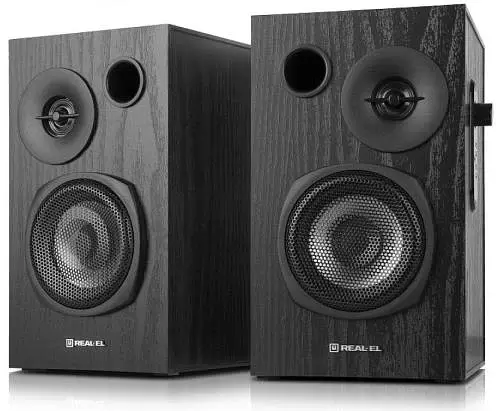 Колонки 2.0 REAL-EL S-235 Black, 2 x 9 Вт, МДФ, живлення від 220V, керування збоку - фото 8