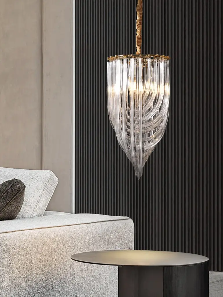 Подвесной светильник Flow Light в золотом каркасе Ø 30 см | Line F | Арт. SA36-300 - фото 15