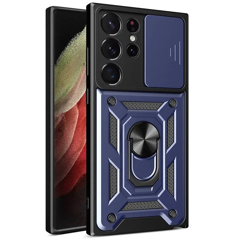 Чохол Ummi Camshield Serge Ring для Samsung Galaxy S23 Ultra Синій / Navy - фото 2