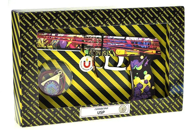 Іграшковий пістолет гумкостріл дерев'яний із гри Standoff 2 USP Mirage BOX