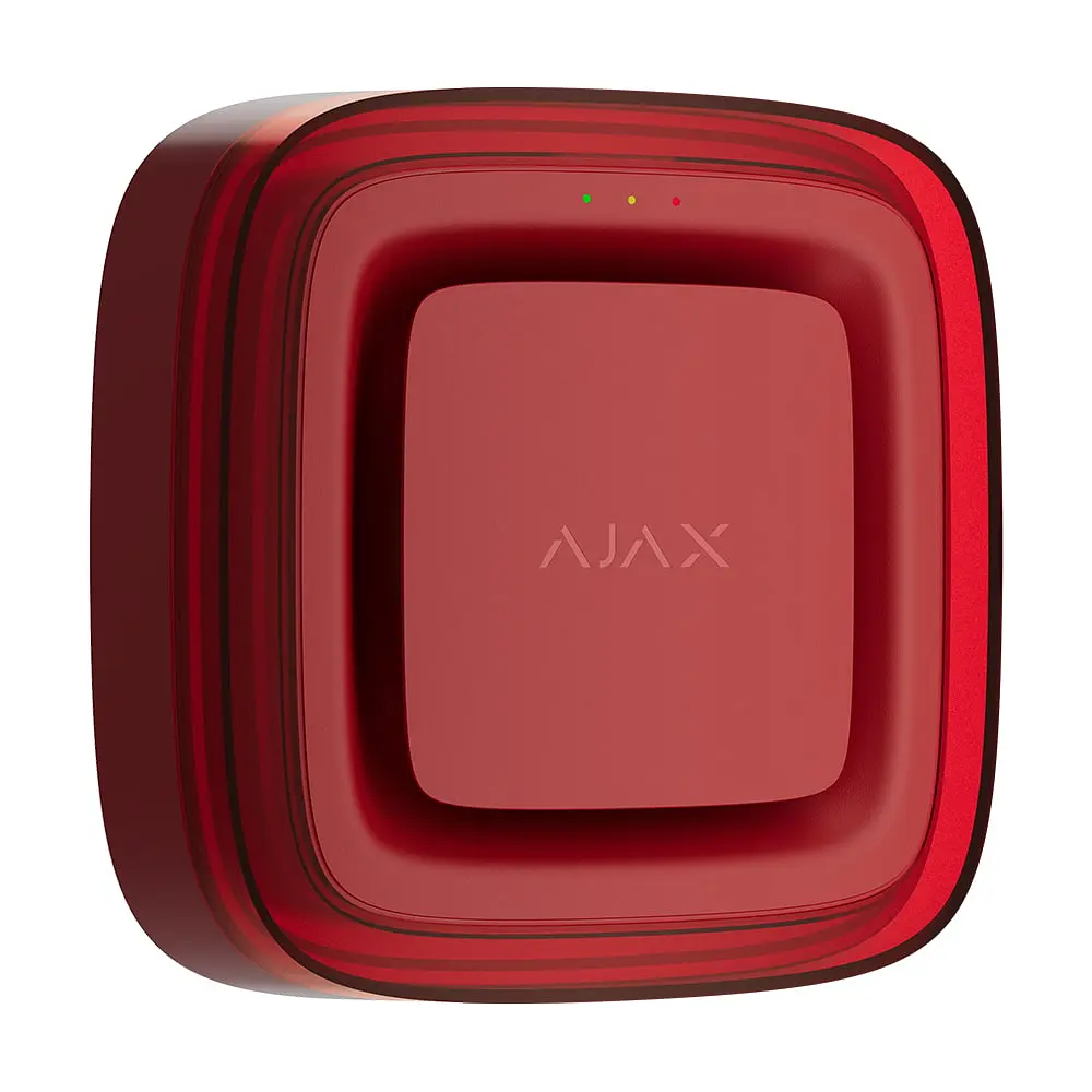 Бездротовий адресний пожежний оповіщувач світлозвуковий Ajax EN54 FireProtect (Sounder/VAD) Jeweller Red (26-00658) - фото 2