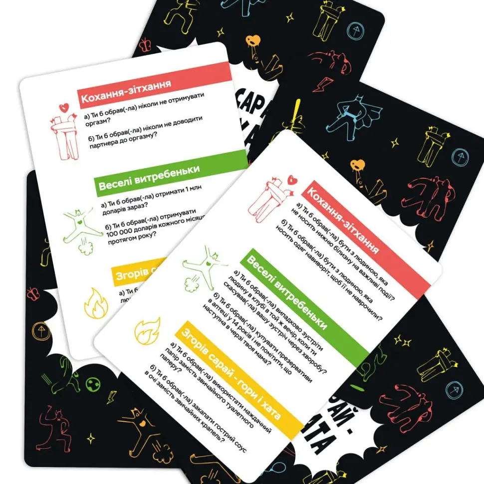 Карточная игра "Сгорел сарай, гори и дом" MemoGames 0025MG 4 категории вопросов - фото 2