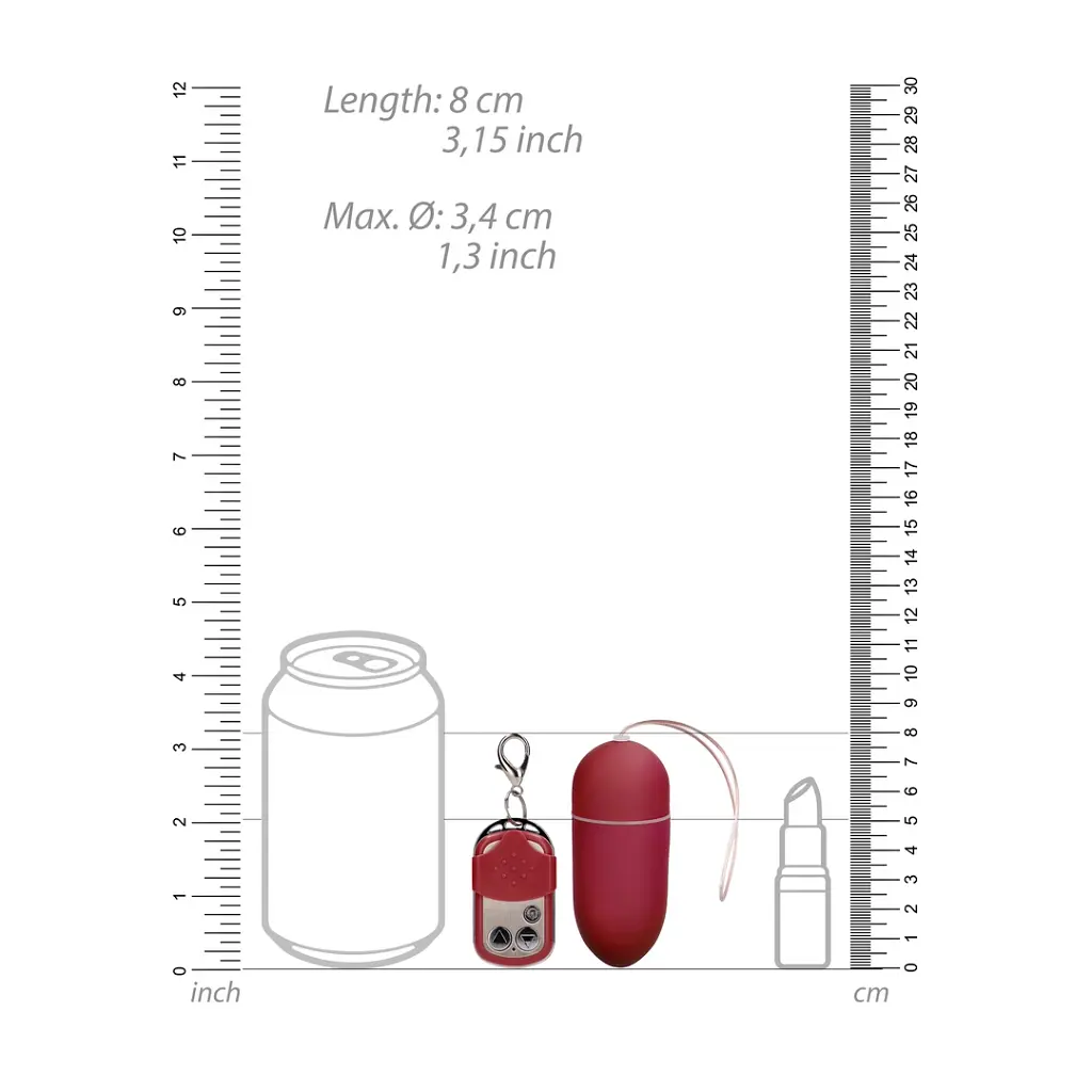Віброяйце ShotsToys Remote Vibrating Egg, 8 см (червоний) - фото 5