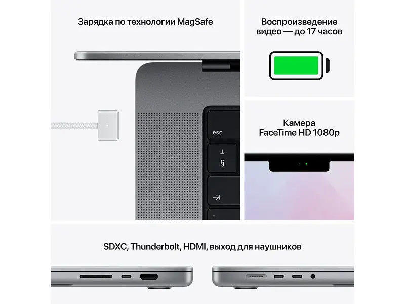 Ноутбук Apple MacBook Pro 14” Space Gray 2021 (MKGQ3) - фото 6