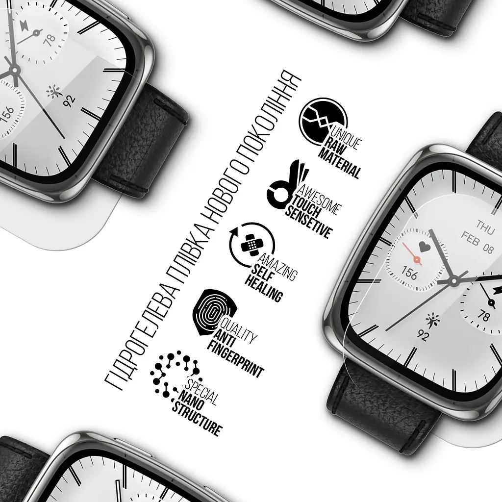 Гідрогелева плівка на годинники Amazfit Active 2 Square ArmorStandart захисна плівка для смарт годинників прозора (ARM91532) - фото 2