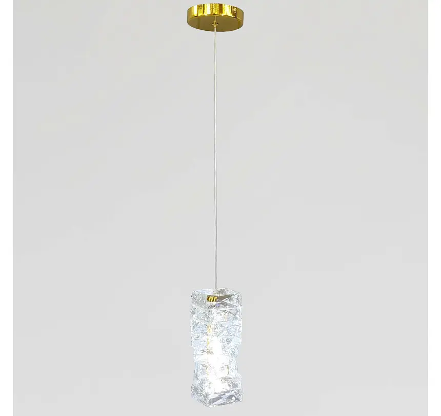 Золотий циліндричний LED світильник-підвіс Artlight 88031/250DGD з прозорим склом 13W - фото 3