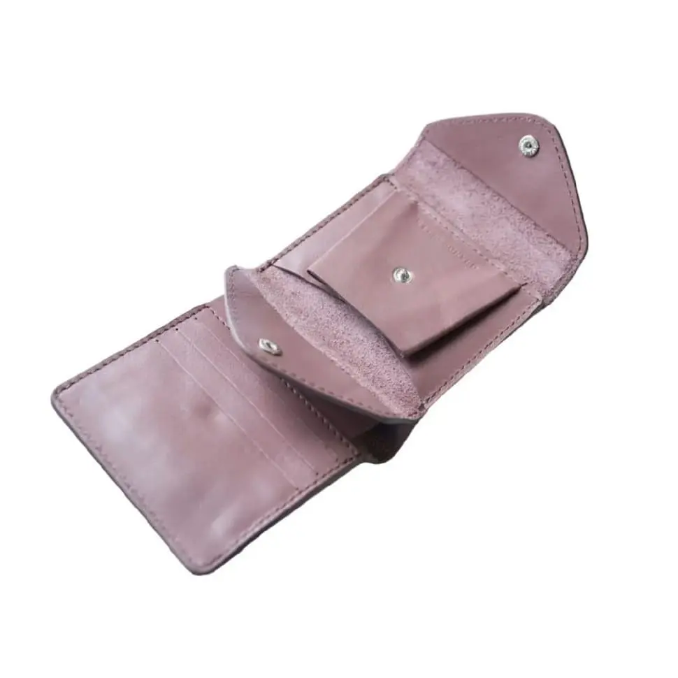 Мужское кожаное портмоне розовое GRANDE PELLE 11.5х9х1.5 см acs0032097 - фото 4