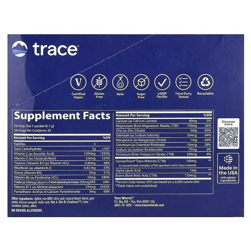 Електроліти Trace Power Pak без цукру цитрусовий смак 30 пакетів по 6.1 г - фото 3