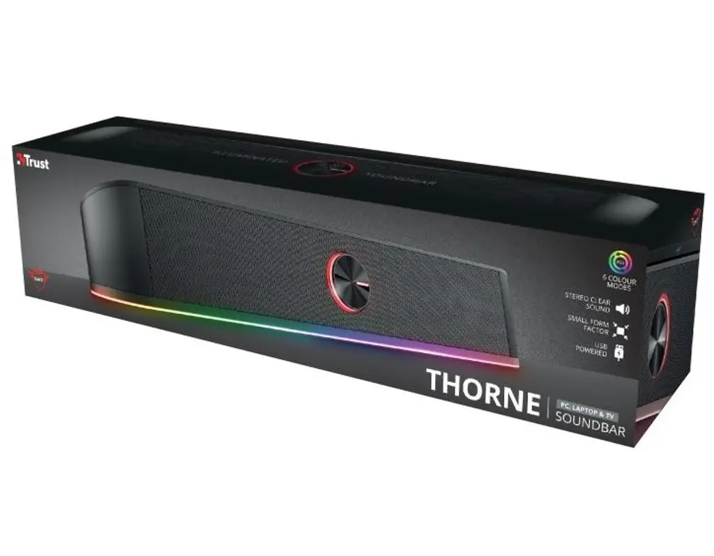 Компьютерная колонка Trust GXT 619 Thorne RGB Illuminated, саундбар для ПК и ноутбука - фото 5
