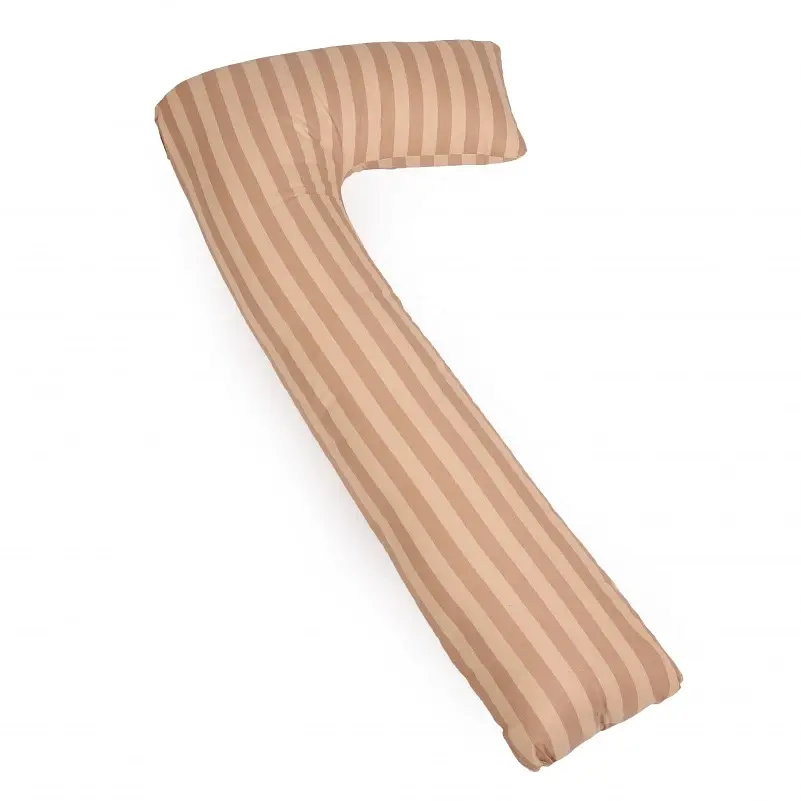 Подушка для беременных и отдыха MirSon Г-образная №5005 Color Line Stripe Creamy 140х40х20 см кремовая (2200010969566) - фото 2