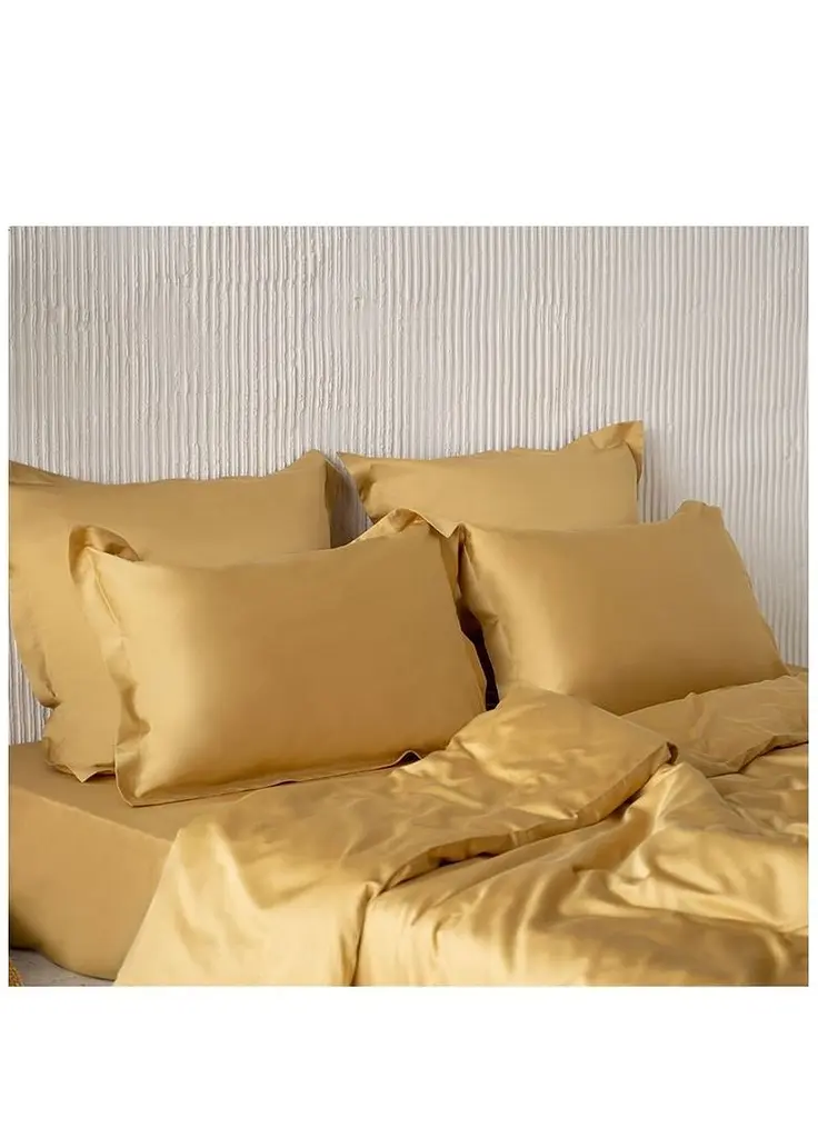 Комплект турецької постільної білизни TURComFor сімейний 160x220 Premium gold сатин TC303375753 - фото 2