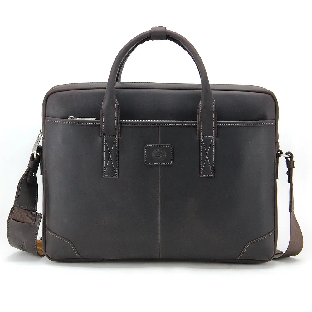 Сумка кожаная для ноутбука 15,6', MacBook 16' Tom Stone коричневая 717 CBR - фото 3