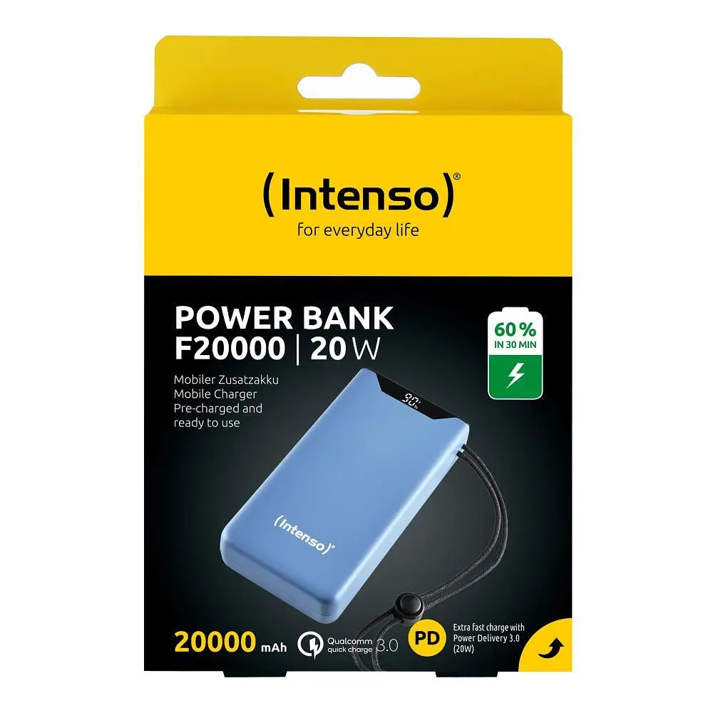 Портативний зарядний пристрій USB 20000MAH QC3.0 BLUE F20000 7332055 INTENSO - фото 4