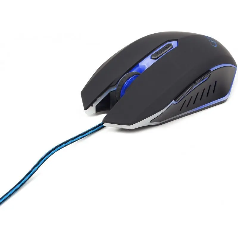 Оптична ігрова мишка Gembird MUSG-001-B, USB інтерфейс, синій колір - фото 2