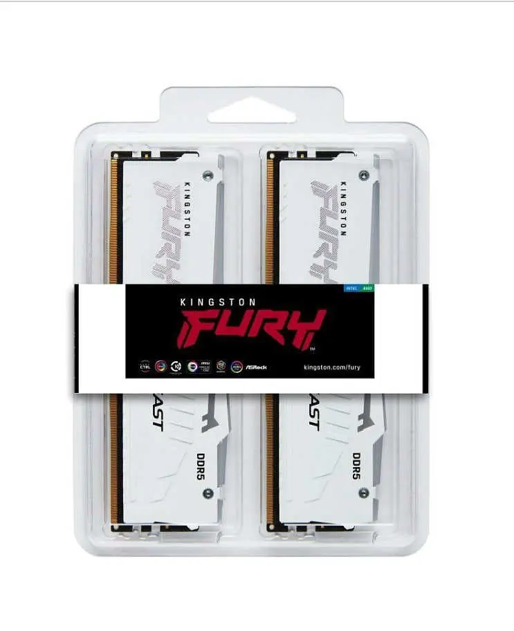 Оперативна пам'ять Kingston FURY 64 GB (2x32GB) DDR5 6000 MHz Beast RGB EXPO White (KF560C30BWEAK2-64) - фото 2