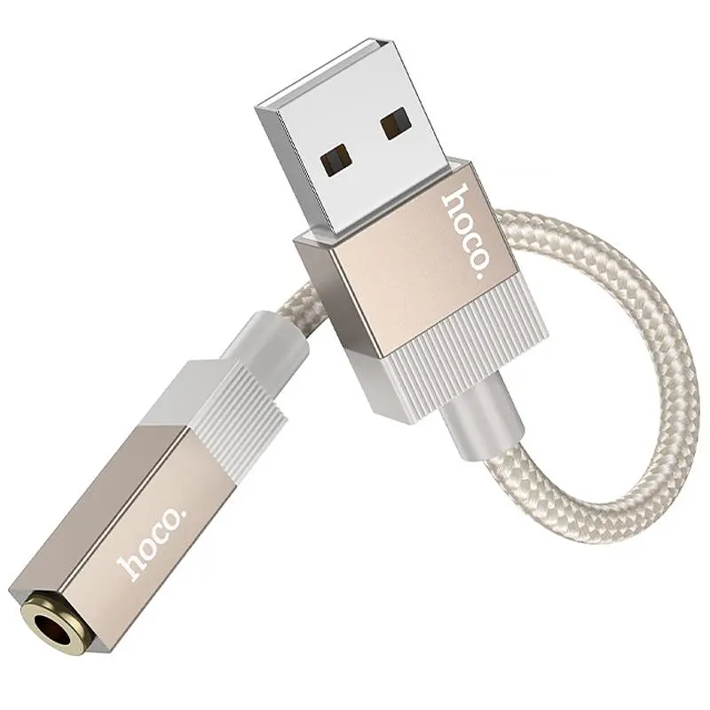 Перехідник Hoco UPA 32 D Clever USB to 3.5 mm Gold - фото 4