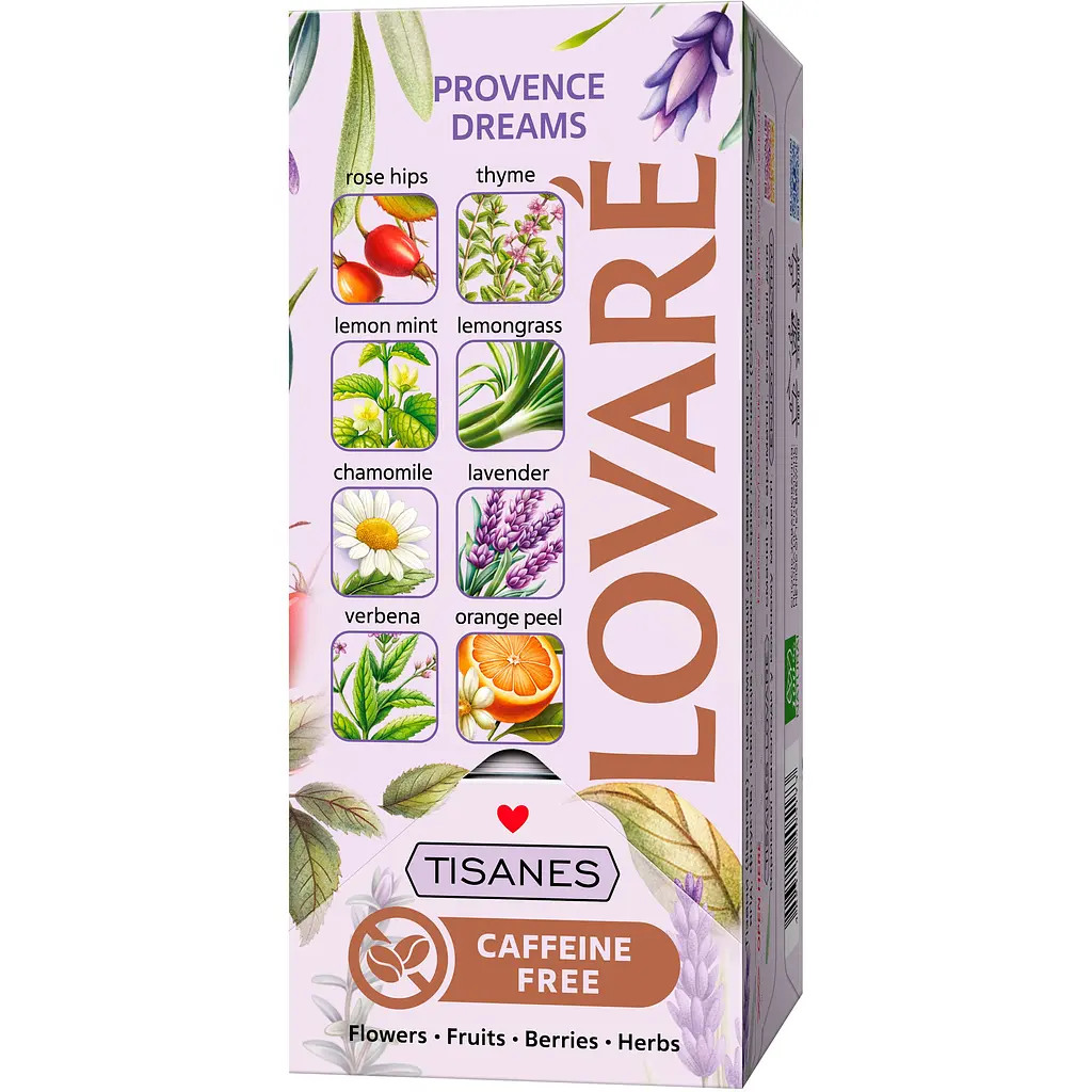 Чай Lovare Tisanes Provence Dreams бленд травяного и плодового чая с цветами 36 г (24 шт. х 1.5 г) - фото 2