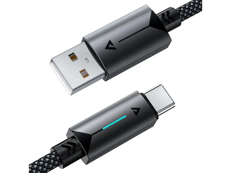 Кабель USB Type-C Acefast C19-04 USB Type-A to USB Type-C 2.0 60W 1.2 m Black (6974316284482) - фото 2
