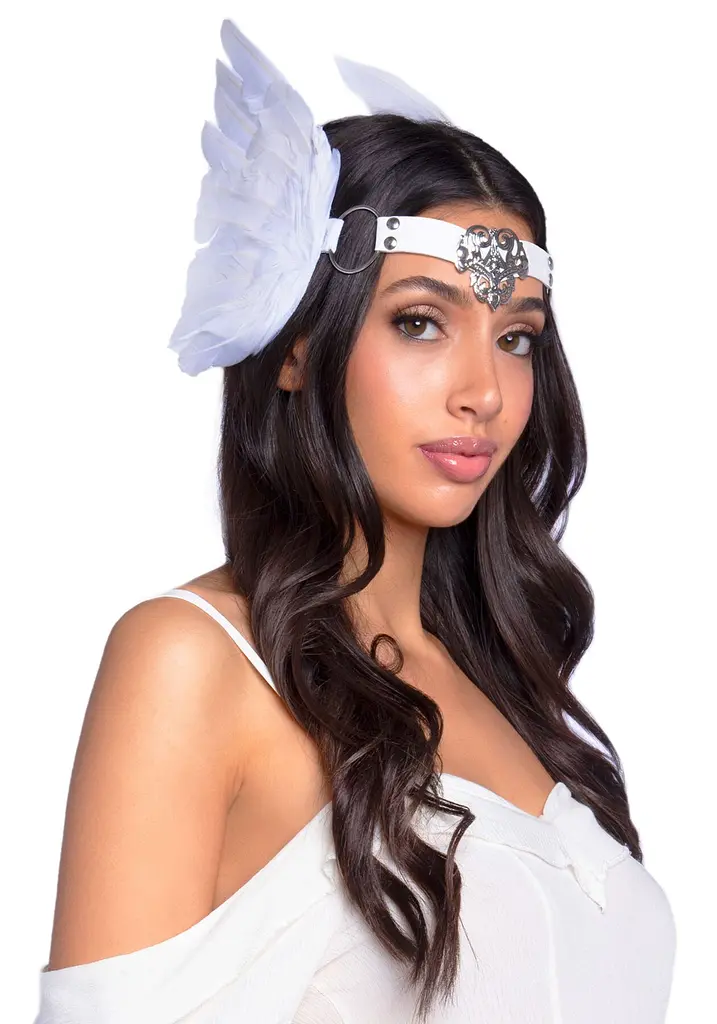 Пов'язка на голову з крилами Leg Avenue Feather Headband, біла