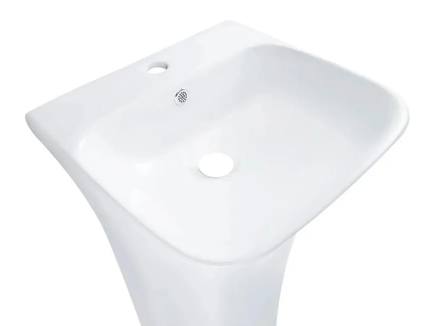Комплект Qtap Crow: Напольная раковина моноблок 445x420x840 мм White + Донный клапан PU02O (QT0511G315WN47321) - фото 3