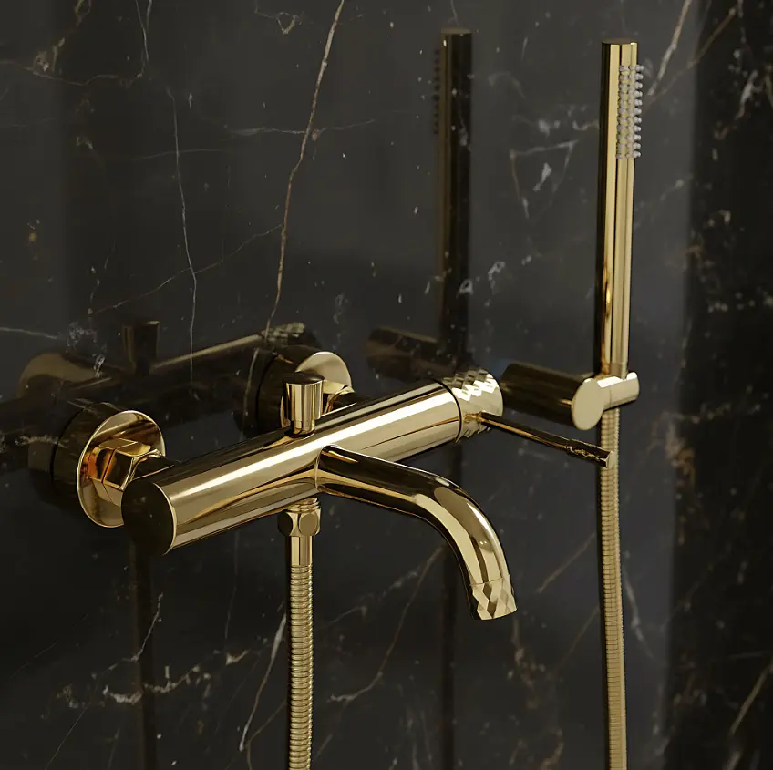 Змішувач для ванни Rea Lungo Diamond gold REA-B6448 - фото 5