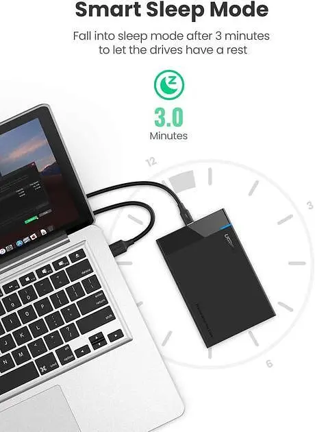 Зовнішній корпус UGREEN US211 для жорсткого диска 2.5" USB 3.1 to SATA III HDD SDD (50743) - фото 5