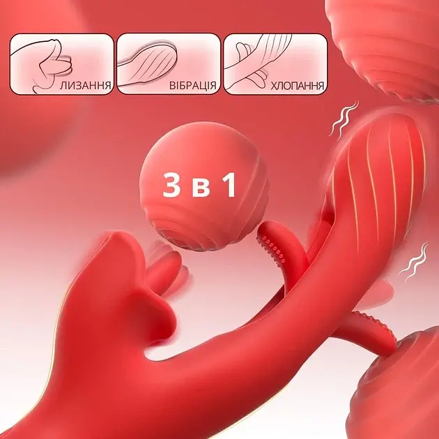Вібратор I’MCUM Flirt Waves з стимуляцією клітора 5 режимів лизання, вібрацією та імітацією поштовхів (7970379617739) - фото 9