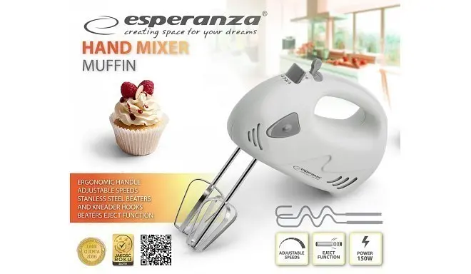 Міксер Esperanza EKM007E Muffin silver - фото 5
