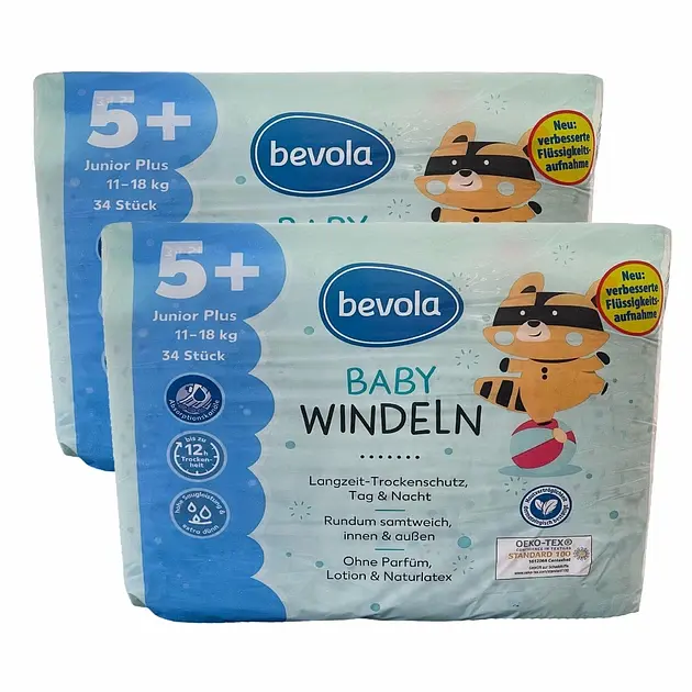 Підгузки Bevola Baby 5+ Junior Plus (11-18 кг), 68 шт