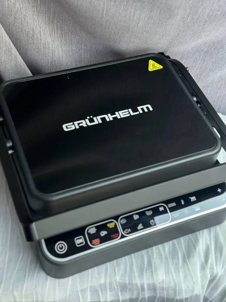 Прижимной контактный электрический гриль Grunhelm G2203 домашний с антипригарным покрытием 2200Вт Черный - фото 4