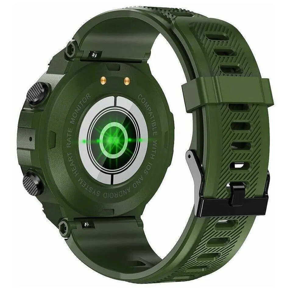 Смарт-годинник Lemfo K22 силіконовий ремінець black green (16359) - фото 4