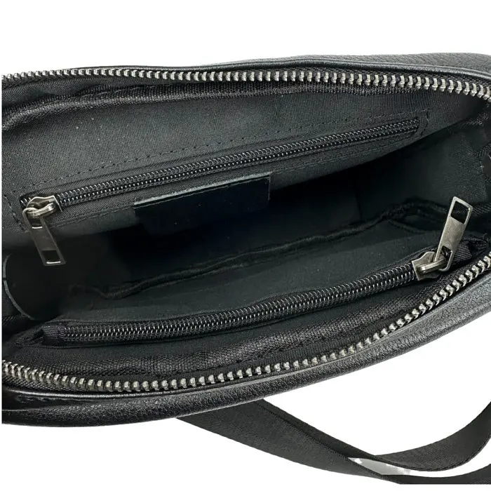 Сумка чоловіча шкіряна кросободі горизонтальна Tiding Bag S-JMD10-382A чорна - фото 5