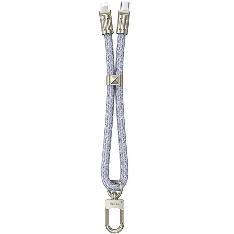 Дата кабель-шнурок Hoco GH5 Elegant Type-C to Lightning (0.21m) Denim Blue - фото 2
