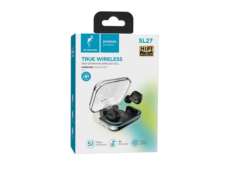 Навушники TWS SkyDolphin SL27 Black (SDBTE-000192) - фото 2