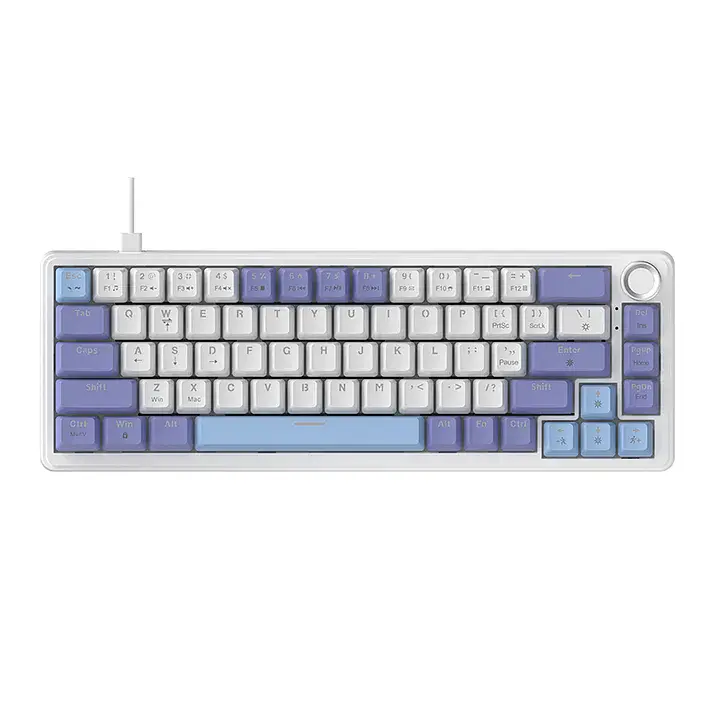 Ігрова механічна дротова клавіатура Ajazz Ak690 / 68 клавіш / Hot-Swap / RGB / Melard Switch MC / Purple - фото 2
