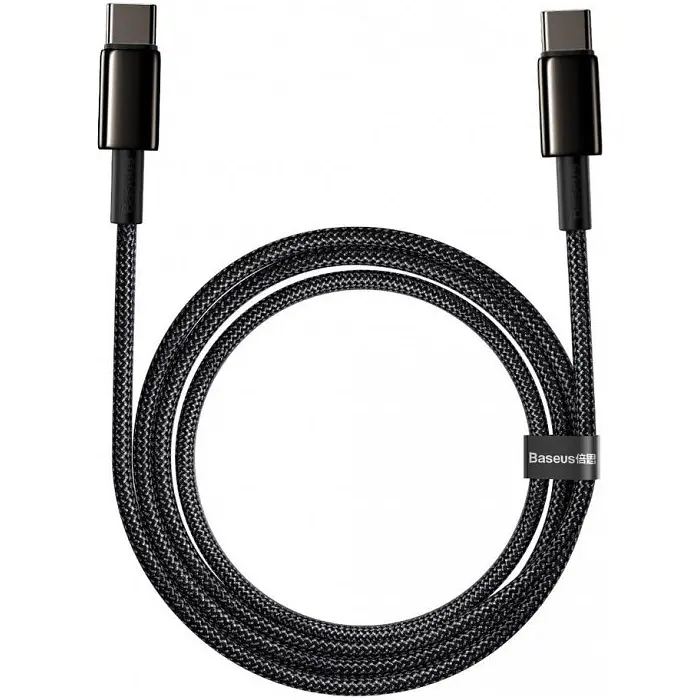 Кабель Baseus Tungsten Gold Series Fast Charging USB-C 100W 2m Black (CATWJ-A01) [77819] - фото 2