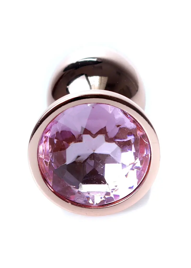 Анальна пробка з кристалом B - Series HeavyFun Plug-Jewellery, 7 см (світло-рожевий) - фото 2