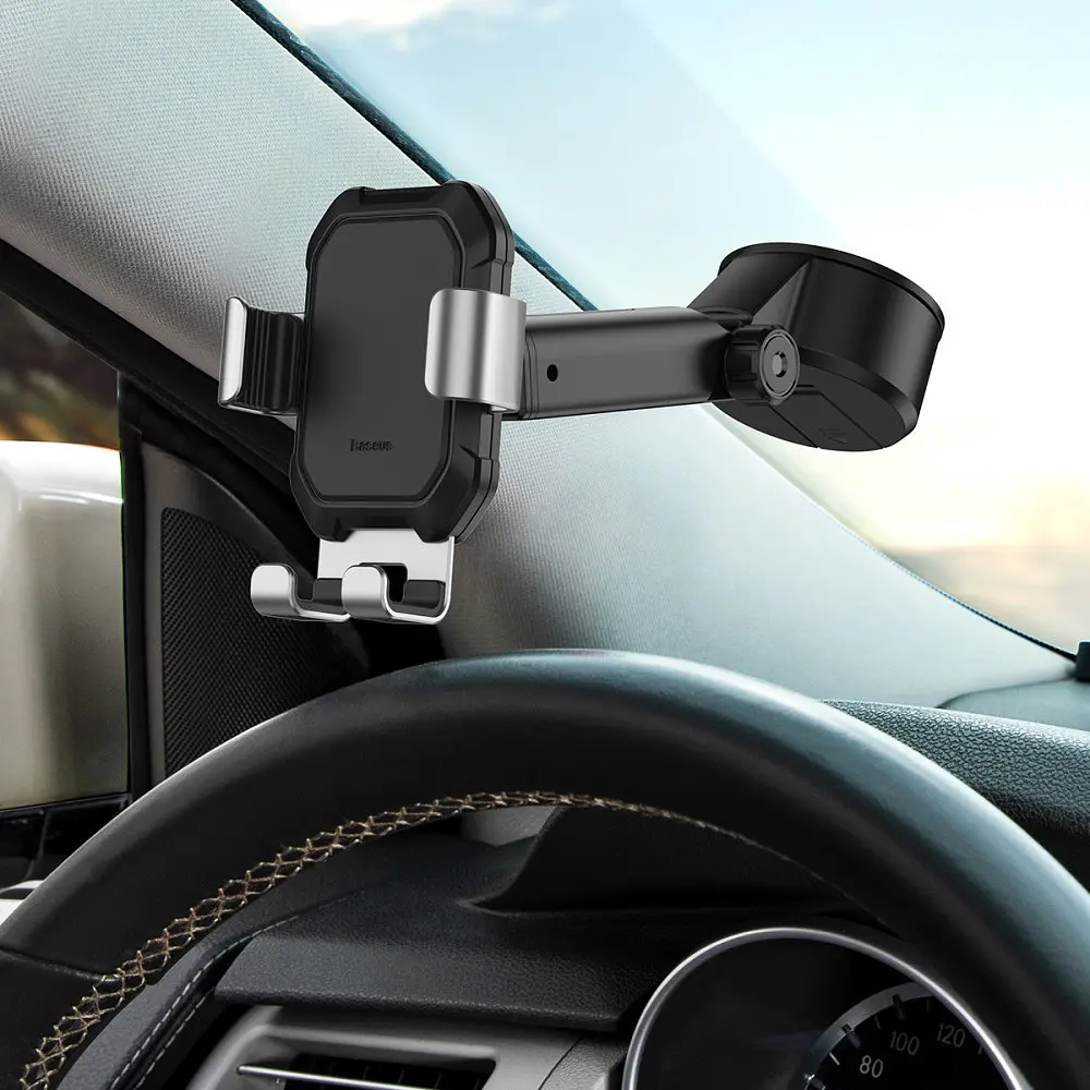 Тримач в машину Baseus Tank Gravity Car Mount With Suction Base silver (SUYL-TK0S) - фото 3