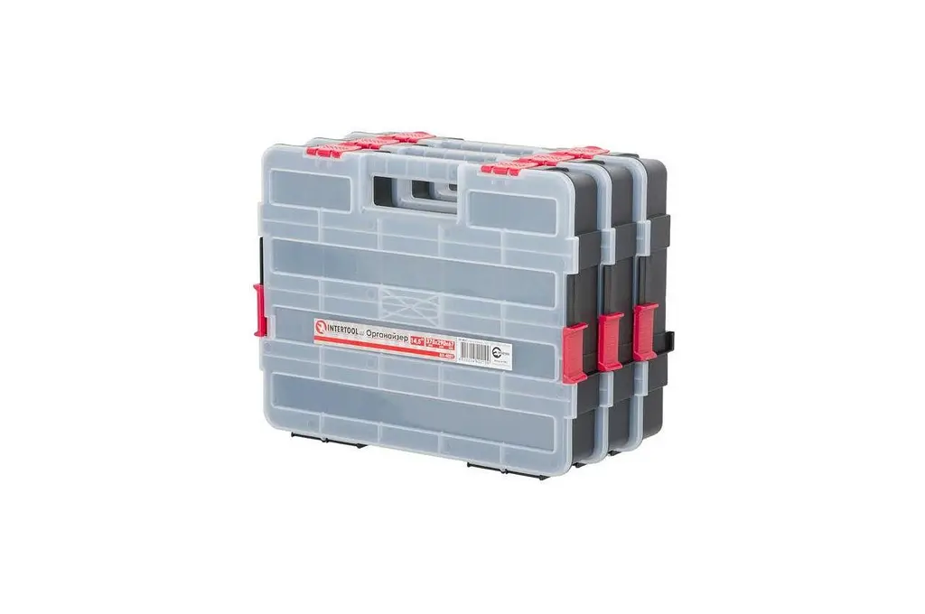 Органайзер для зберігання дрібних деталей із ручкою Intertool BX-4021 14.5" 375 x 280 x 67 мм - фото 2