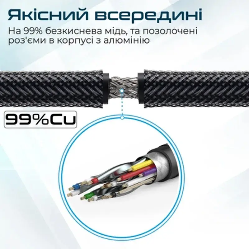 Кабель мультимедійний HDMI M to HDMI M V2.0 5.0m 90° corner Promate (prolink4k1-500.black) - фото 3