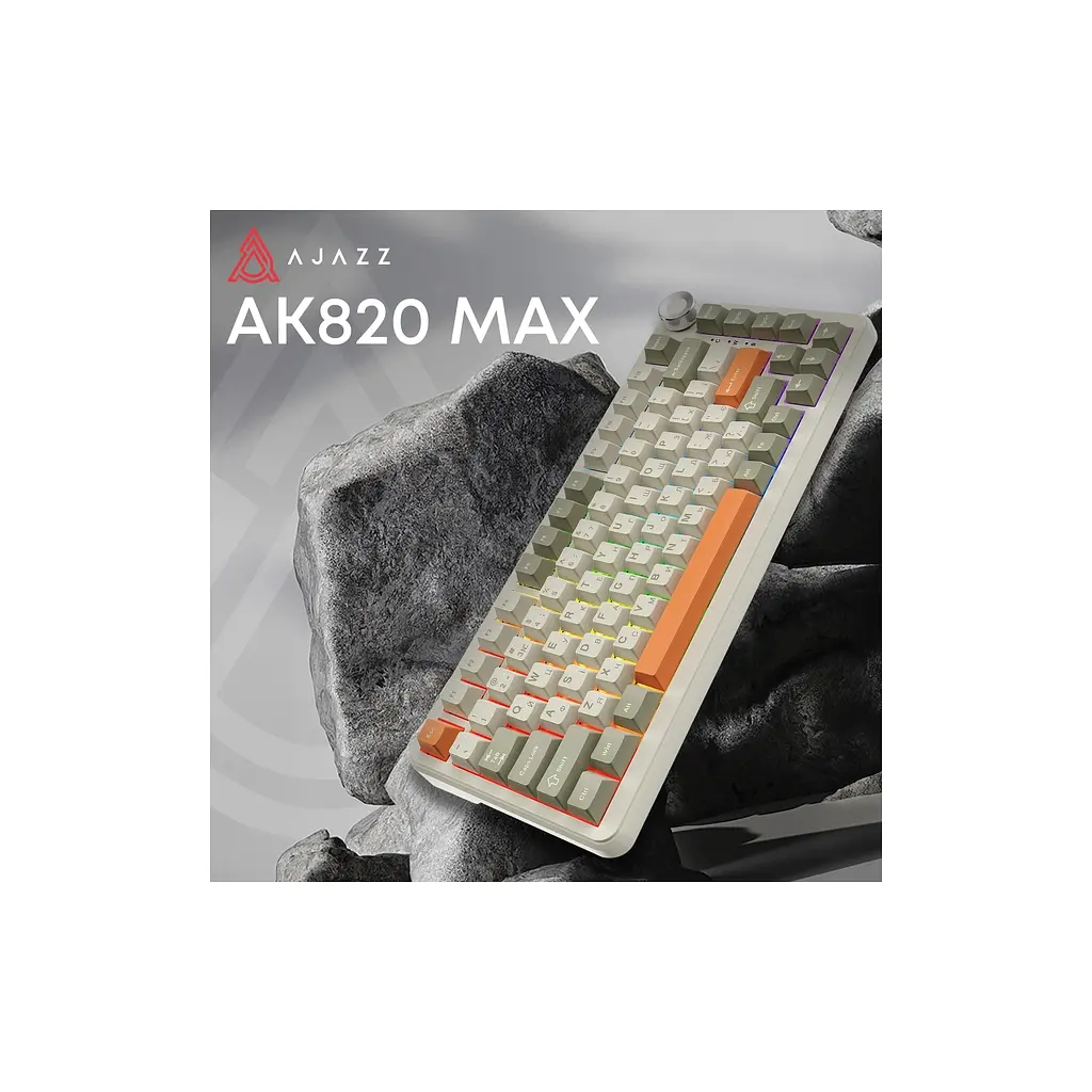 Клавіатура Ajazz AK820 MAX Flying Fish Switch RGB Wireless/Bluetooth/USB Beige (AK820MAX-FF-R) - фото 3