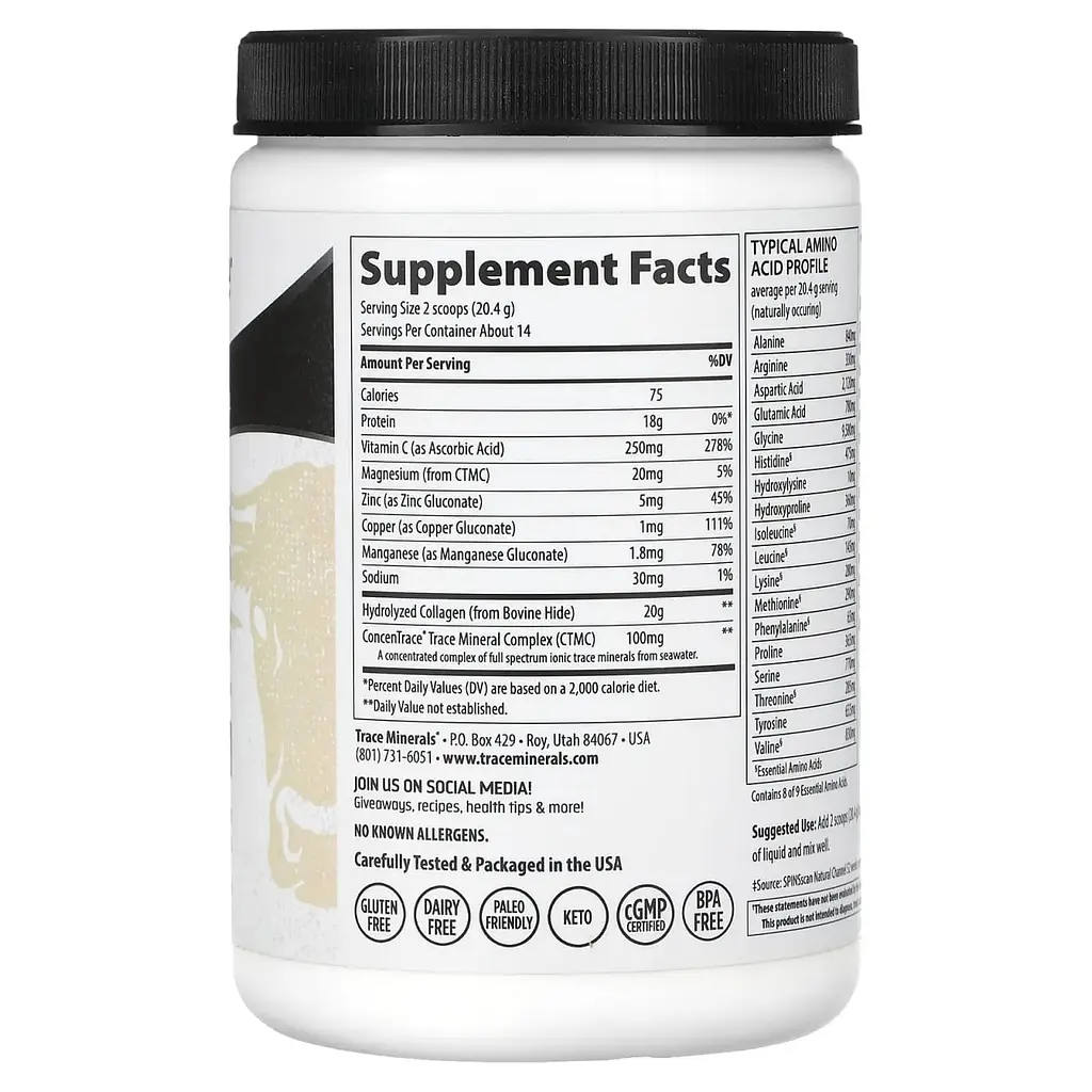 Колагенові пептиди Trace Grass-Fed Collagen Peptides без ароматизаторів 286 г - фото 2