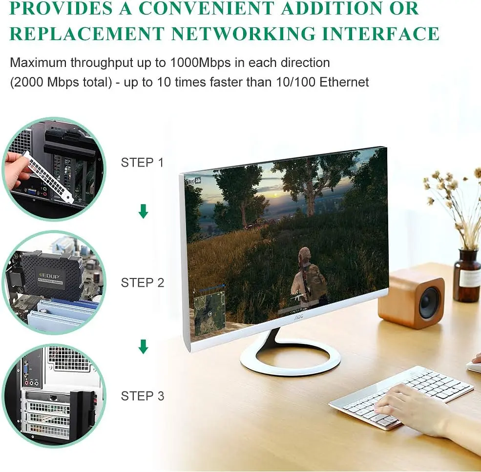 Мережева карта EDUP EP-9602GS гігабітний мережевий адаптер PCI Express PCIe для ПК (19208) - фото 6