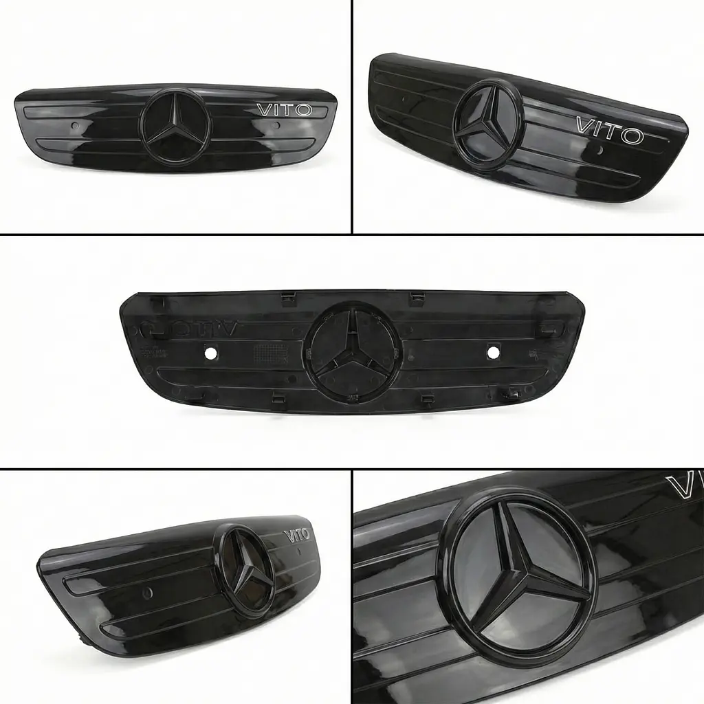 Зимова накладка на радіаторні грати Mercedes Vito-Viano 2004-2010 з Логотипом Глянець Voron Glass (WM10303) - фото 4