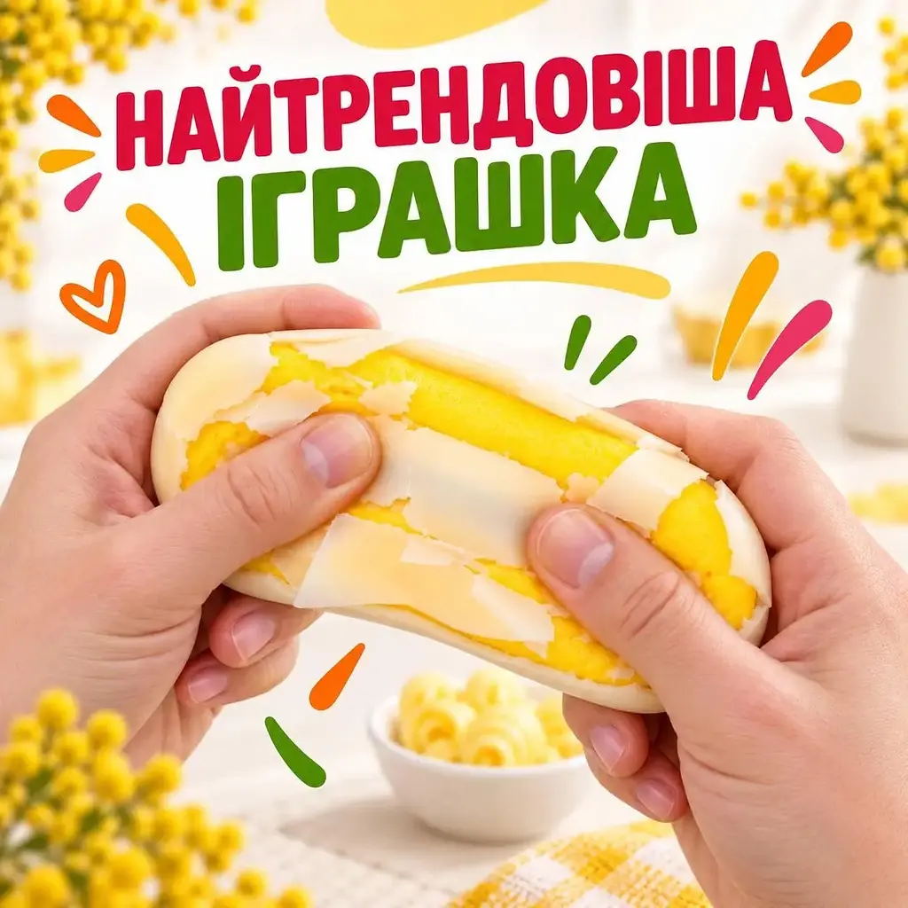 Хрусткий сквіш масло з 10 шарами воску Crunchy Butter Squishy м’який восковий сквіш у коробці - фото 3