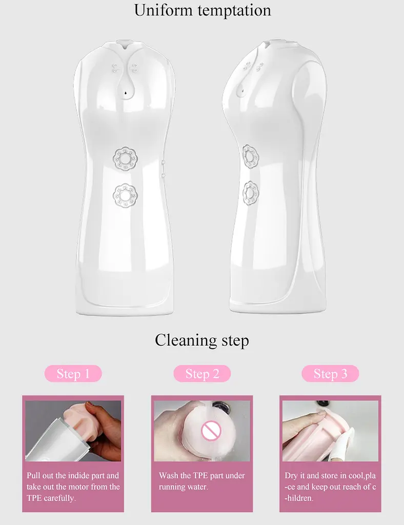 Мастурбатор Vibrating and Flashing Masturbation Cup USB 7+7 Function / Talk Mode (White) Boss Series 63-00038 98358 - фото 7